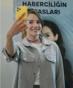 Asli Tuna As the Crow Flies Grey Wool Jacket