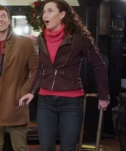Christmas Couples Retreat 2023 Dana Jamison Leather Biker Jacket