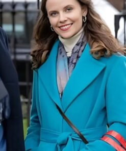 Christmas In Notting Hill 2023 Sarah Ramos Blue Coat