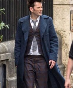 Doctor Who S14 David Tennant Blue Long Coat