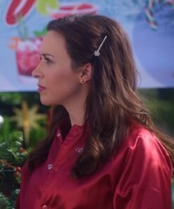 Haul out the Holly Lit Up Lacey Chabert Red Jacket 2023
