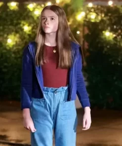 If 2024 Blossom Bea Blue Zipper Hoodie