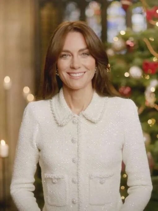 Kate Middleton Tweed White Jacket