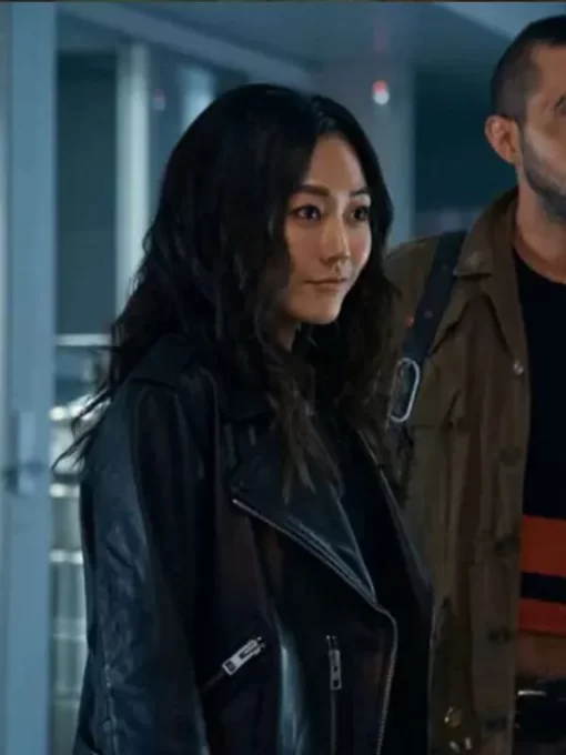 Kimiko Miyashiro The Boys S03 Black Leather Jacket