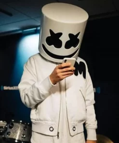 Marshmello White Bomber Jacket 2023