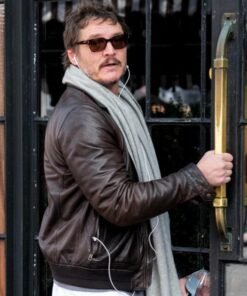 Pedro Pascal Brown Leather Jacket 2023