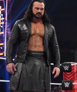 WWE Raw Drew McIntyre Black Leather Jacket 2023