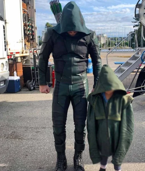 Green Arrow Stephen Amell S08 Hooded Jacket