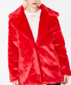 8 Ball Red Fur Jacket
