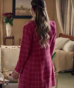 A Paris Proposal 2023 Alexa Penavega Plaid Coat