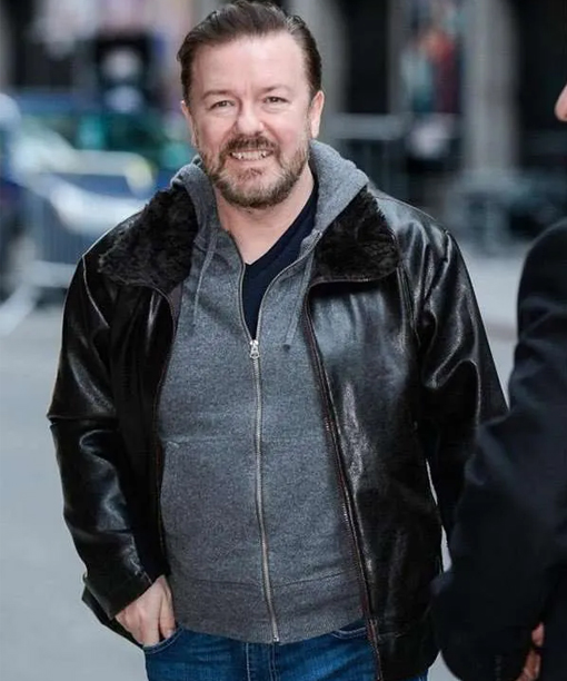 After Life Ricky Gervais Leather Jacket 2024