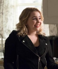 Annie Marks Good Girls Suede Leather Black Jacket 2023