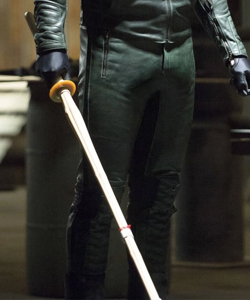 Green Arrow Leather Pant