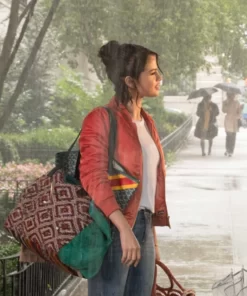 Selena Gomez A Rainy Day in New York Chan Bomber Jacket