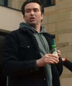 Fool Me Once 2024 Emmett J Scanlan Black Shearling Jacket