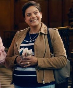 Fool Me Once S01 Molly Sardana Brown Leather Jacket