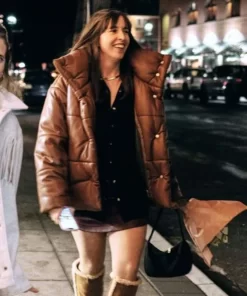 Katie Burrell Weak Layers Brown Puffer Jacket