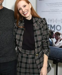 Memory 2024 Jessica Chastain Plaid Blazer