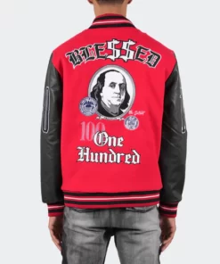 Men’s Blessed Money Red Varsity Jacket