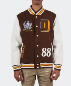 Men’s Born To Be Different Brown Varsity Jacket