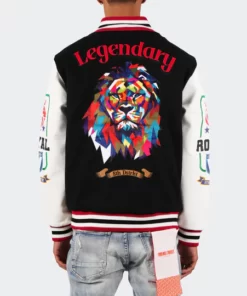 Men’s Legendary Lion Black Varsity Bomber Jacket 2024