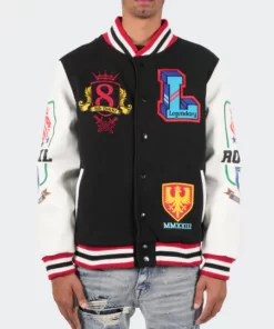 Men’s Legendary Lion Black Varsity Bomber Jacket