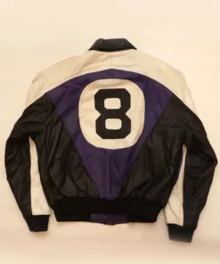 Michael Hoban Purple and Black Leather “8 ball” Jacket