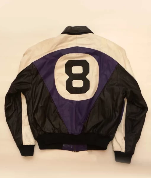 Michael Hoban Purple and Black Leather “8 ball” Jacket
