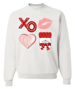 Monogrammed ‘valentine’s Day’ Crewneck White Sweatshirt