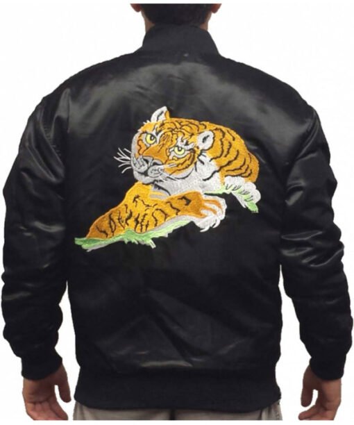 Rocky Balboa Tiger Black Satin Jacket