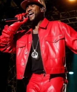 Roots Picnic 2023 Usher Red Leather Jacket