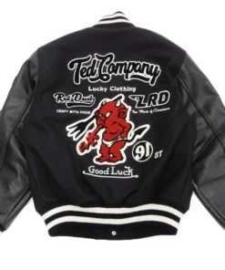 Tedman Black Wool And Leather Men’s Varsity Jacket