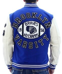 True Religion Blue Varsity Letterman Jacket 2024