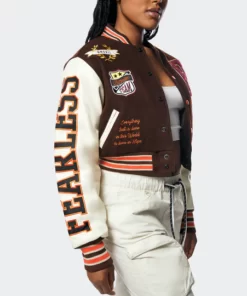 Women’s Smoke Rise Red Two-tone Brown Wool Varsity Jacket 2024