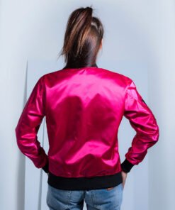 Women’s Warrior Pink Satin Varsity Jacket 2024
