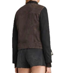 Arrow Katie Cassidy Biker Suede Leather Jacket