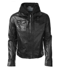 Arrow Oliver Queen Leather Jacket with Hoodie