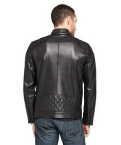 Mens Vintage Moto Leather Jacket with Hood