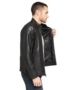 Mens Black Leather Biker Jacket for Sale