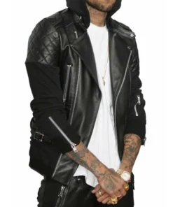 Chris Brown Black Leather Jacket