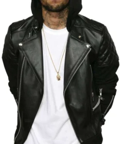 Chris Brown Black Leather Jacket