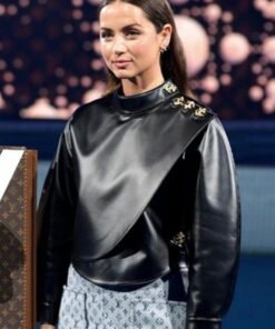 Ana De Armas Australian Open Leather Top