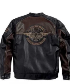 Harley Davidson Men’s Reflective Bomber Leather Jacket