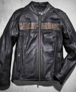 Harley Davidson Men Black Leather Jacket