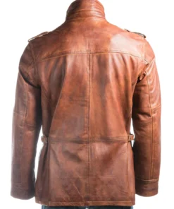 Mens Tan Double Collared Coat