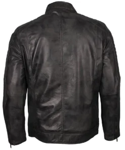 Mens Cafe Racer Grey Waxed Jacket