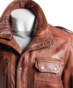 Mens Tan Double Collared Coat