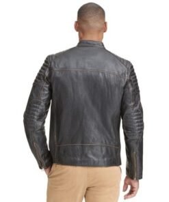 Mens Black Quilted Leather Jacket