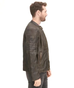 Mens Brown Distressed Leather Jacket