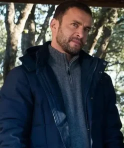 Candice Renoir Antoine Dumas Blue Hooded Jacket